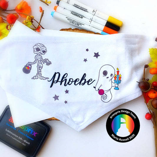 Halloween Pet Bandana with Artesprix Sublimation Markers!