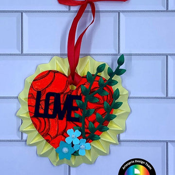 Iron-on-Ink Rose Metal Heart Ornament