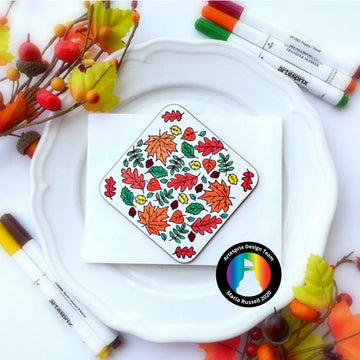 DIY Thanksgiving Coasters with Artesprix Markers