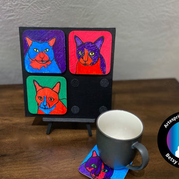 Iron-on-Ink Pop-Art Pet Display Coasters