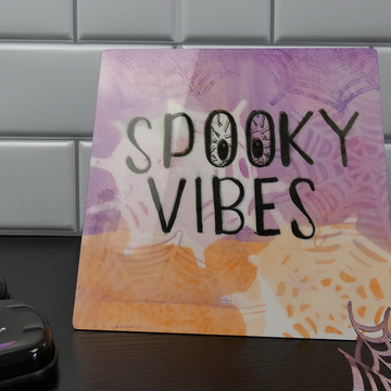Spooky Decorative Metal Panel with Iron-on-Ink Stamp Pads