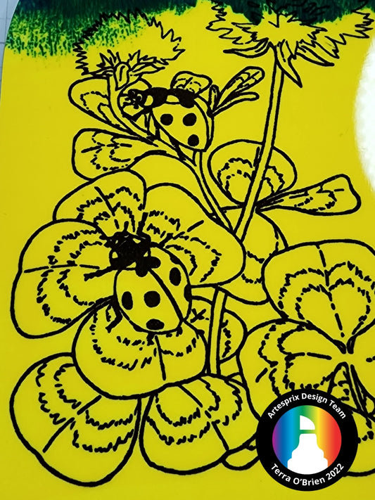 Lady Bug Clover Door Hanger with Artesprix Iron-on-Ink