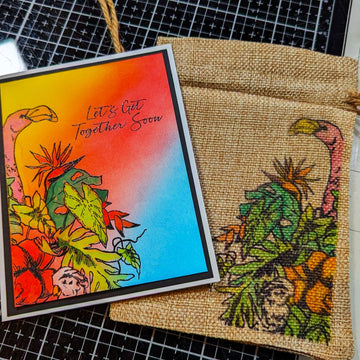 Handmade Card & Matching Gift Bag with Artesprix Stamp Ink