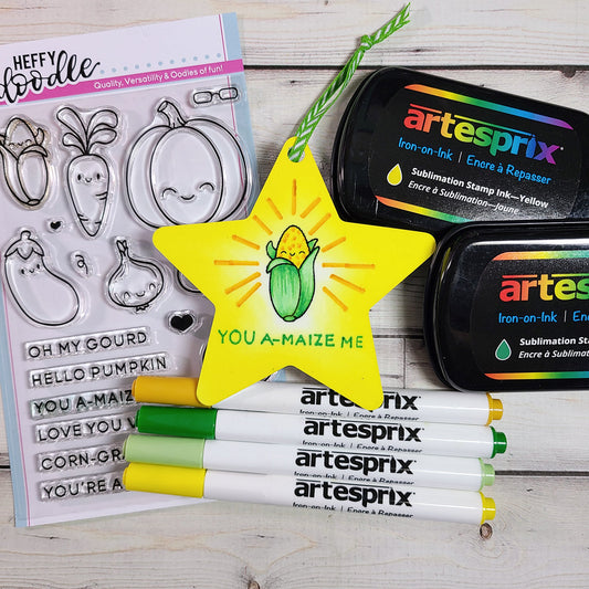 A-Maize-ing Artesprix Star Ornament with Heffy Doodle Stamps