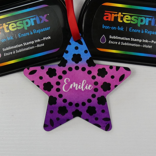 Ombre Gift Tag Using Artesprix Sublimation Stamp Pads