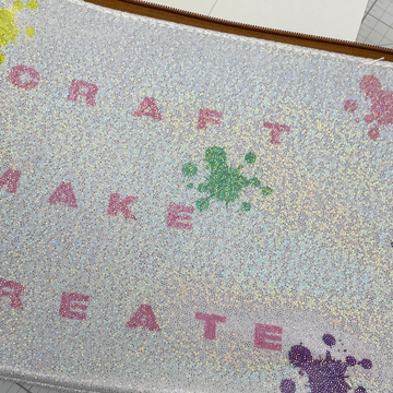 Maker Message Iron-on-Ink Glitter Zip Case