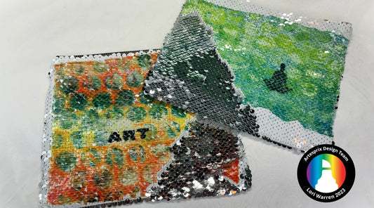 Artsy Sequin Iron-on-Ink Blank of the Month Zip Case