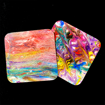 Marbled Iron-on-Ink Shaving Textured Coasters
