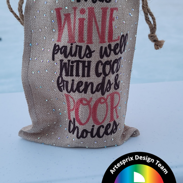 Winter Wine Bag with Iron-on-Ink