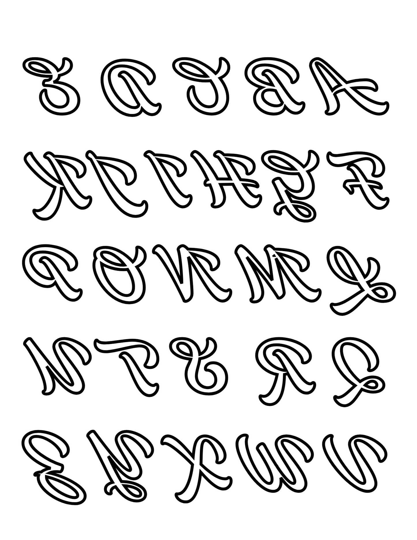 Sublimation Coloring Book: Alphabet Script