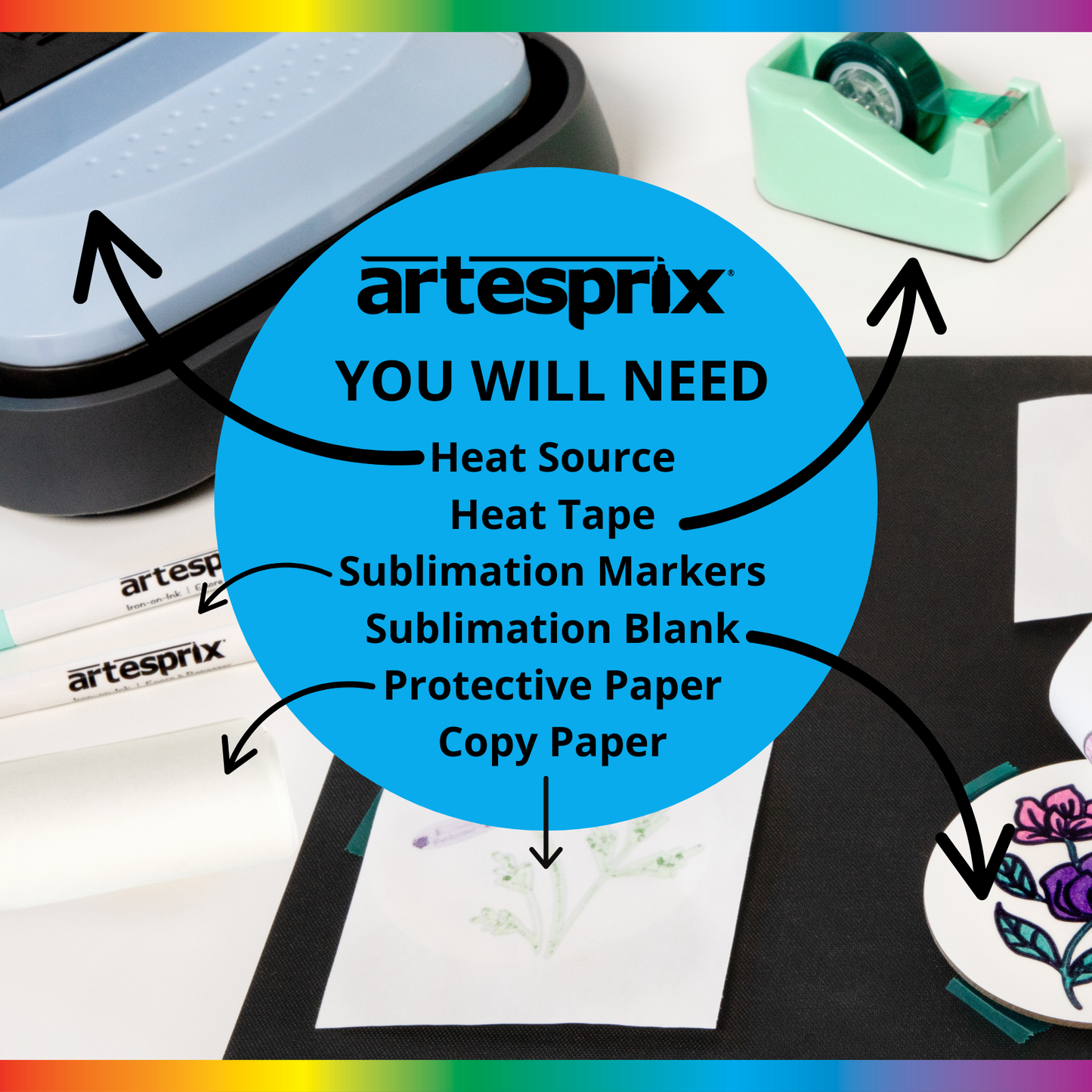 Sublimation Markers Basic Colors Bundle (2) - Artesprix