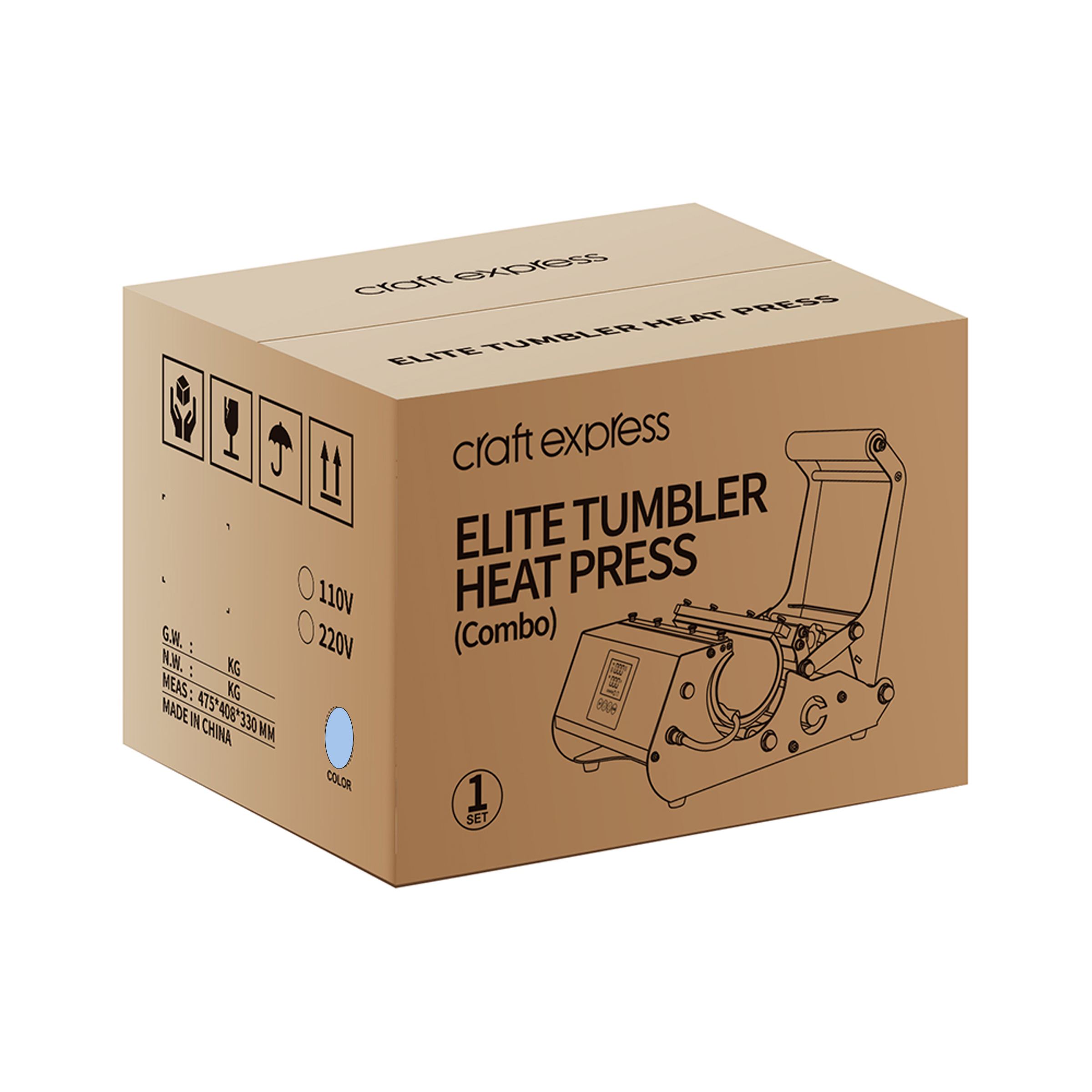 Craft Express Elite Pro Tumbler Heat Press - Perfect for Customizing up to 30oz Tumblers - Artesprix
