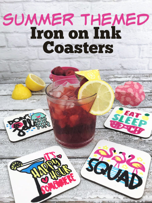 Summer Themed Iron-on-Ink Coasters
