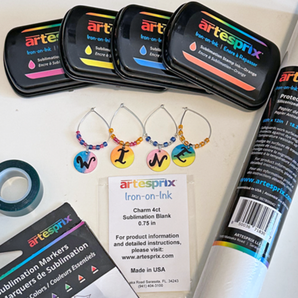 Charm And Ink Colorful Wine Charms with Artesprix Iron-on-Ink | Artesprix