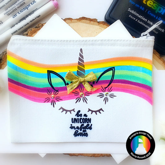 Artesprix Sublimation Poly-Canvas Zip Case – Be A Unicorn!