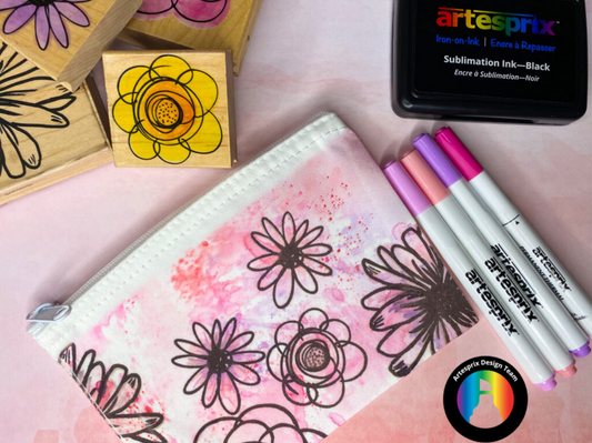 How to make a beautiful watercolored Poly-Canvas Zip Case