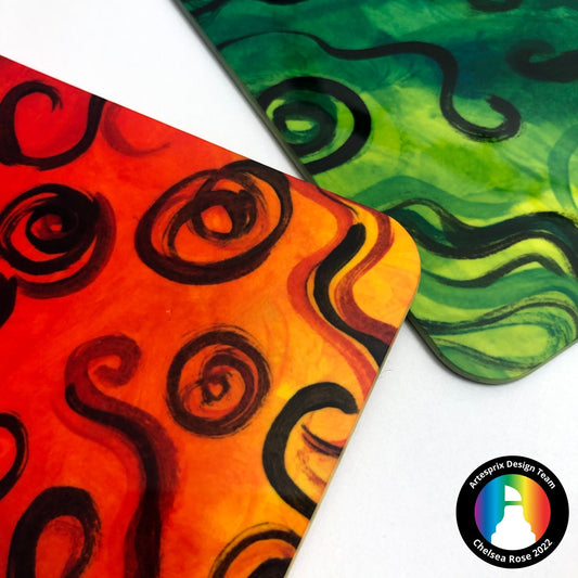 Abstract Bag Tags with Artesprix Paint