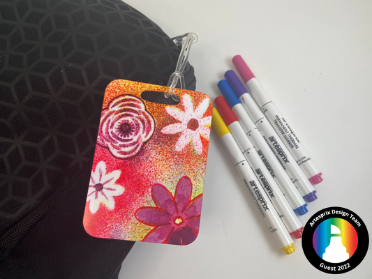 Floral Bag Tag with Artesprix Markers