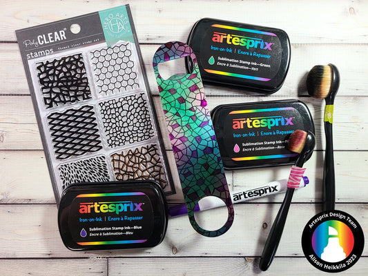 Artesprix Bottle Opener with Hero Arts Tiling Textures Stamps