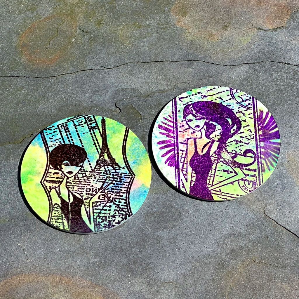 Artesprix Watercolor Stamped Sublimation Button Pin | Artesprix