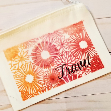 Travel Zipper Pouch with Iron-on-Ink
