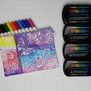 Butterfly Canvas Zip Case Using Artesprix Stamp Pads