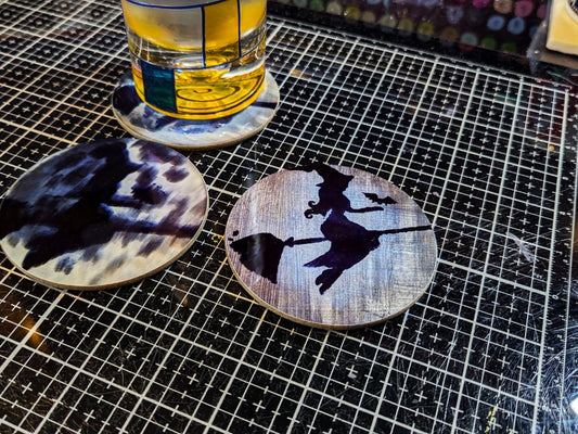 DIY Spooky Halloween Sublimation Coasters with Artesprix Iron-on-Ink!