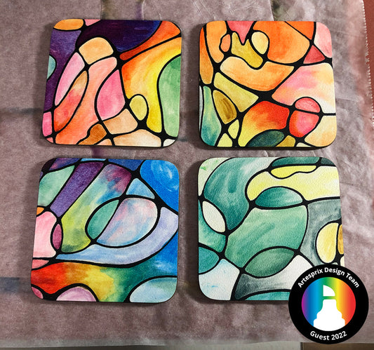 Neurographic Art Iron-on-Ink Coasters