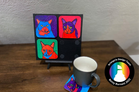 Iron-on-Ink Pop-Art Pet Display Coasters