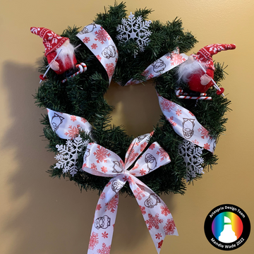 Custom Christmas Wreath Ribbon with Artesprix Blank of the Month