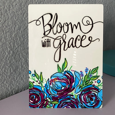 Iron-on-Ink Bloom in Grace Metal Panel