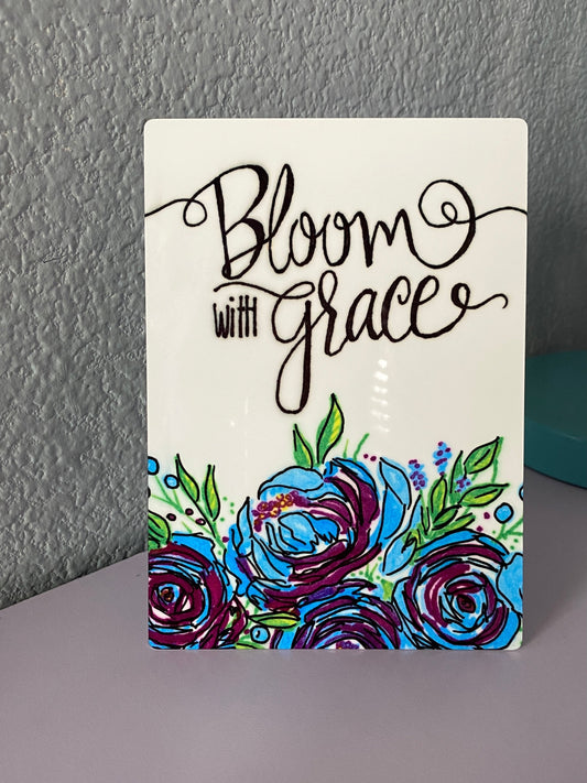 Iron-on-Ink Bloom in Grace Metal Panel