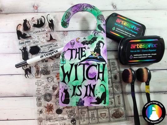 Witchy Door Hanger with Artesprix Iron-on-Ink