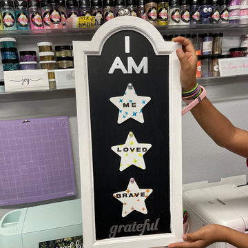 Sublimation Affirmation Sign using Star Ornaments & Iron-on-Ink