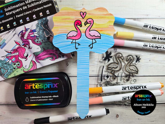 Flamingling with Love: A Sublimation Marker Flamingo Garden Stake Creation!