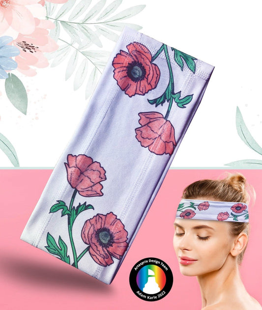 Floral Headband with Iron-on-Ink