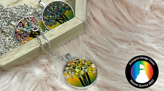 Sparkling Sunset Blank of the Month Jewelry Pendants with Iron-on-Ink