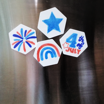 Fourth of July Magnets using Artesprix Markers & Cricut Joy