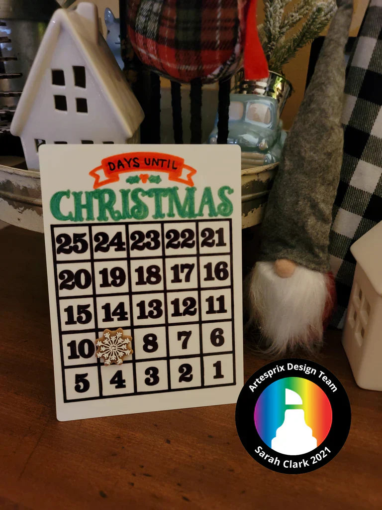 Countdown Plates Christmas Countdown Panel with Iron-on-Ink | Artesprix