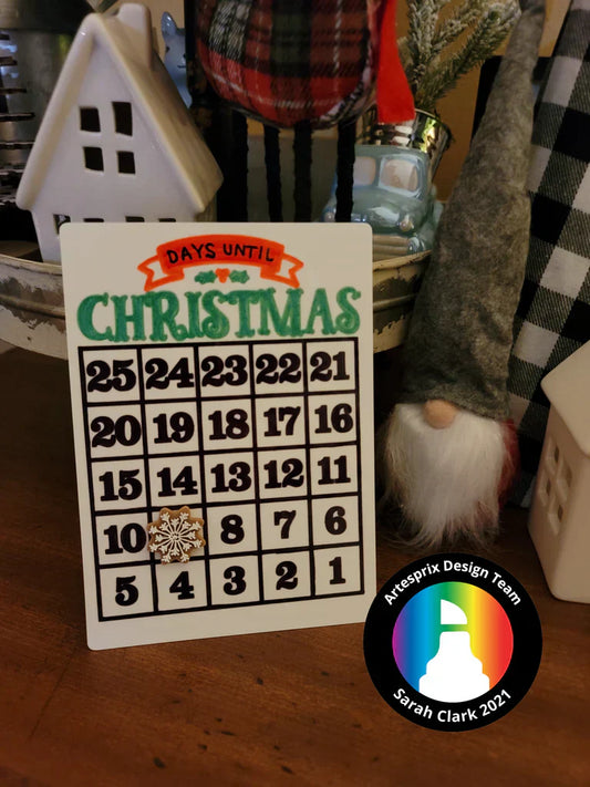 Christmas Countdown Panel with Iron-on-Ink