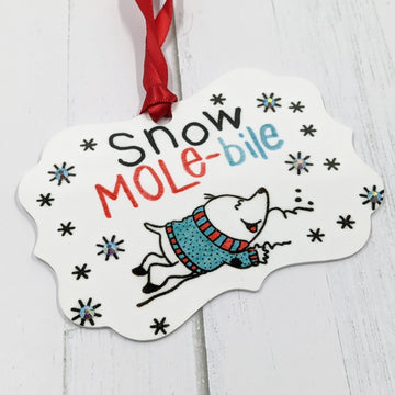 Snow Mobile Iron-on-Ink Ornament