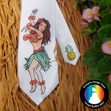 Hula Girl Necktie Sublimation Project with Iron-on-Ink