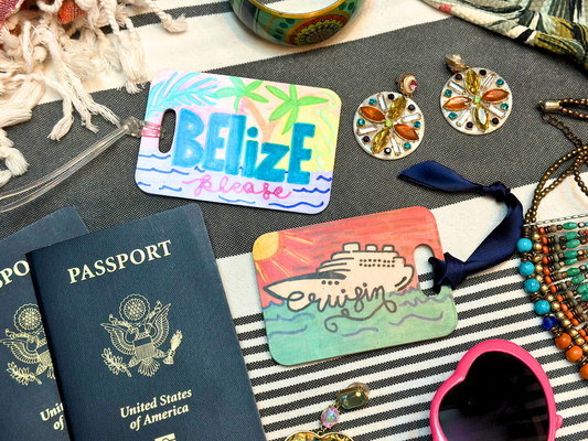 Come Sail Away, Caribbean-Inspired Sublimation Luggage Tags