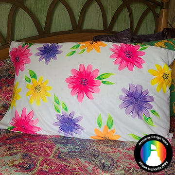Floral Artesprix Painted Pillow Case for Blank of the Month