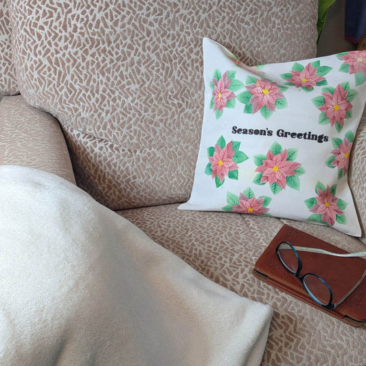 Stenciled Poinsettia Pillow Sham Using Sublimation Ink Pads