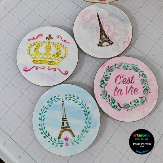 Create Paris Princess Party Coasters with Sublimation Ink & Paper Crafting Supplies