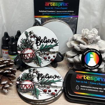 Sublimation Watercolor Artesprix Christmas Coasters
