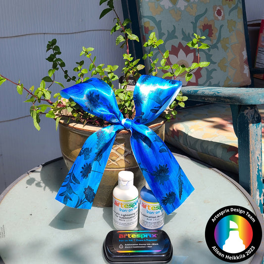 Pink and Main Blue Wildflower Sublimation Ribbon