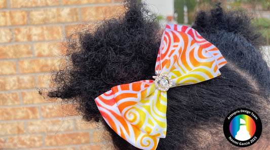 Fun Fall Hair Ribbon Bow with Iron-on-Ink