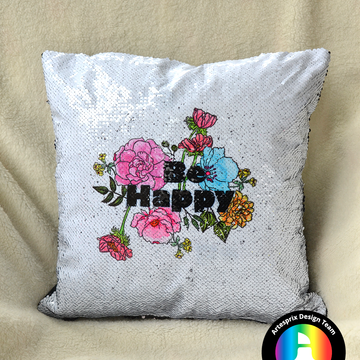 Floral Fun Sequin Pillow with Artesprix